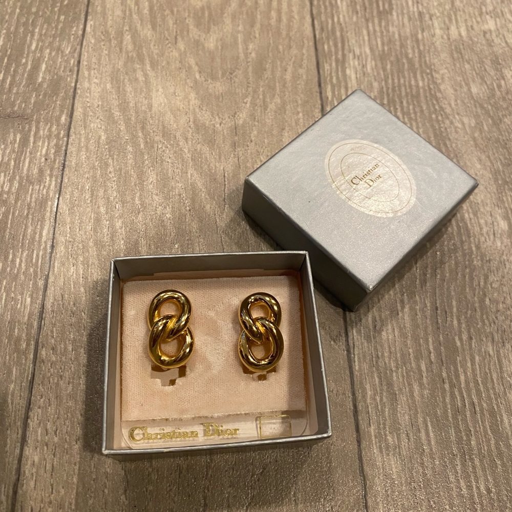 Vintage Christian DIOR Clip EARRINGS in original packaging - Circa 1970-1980